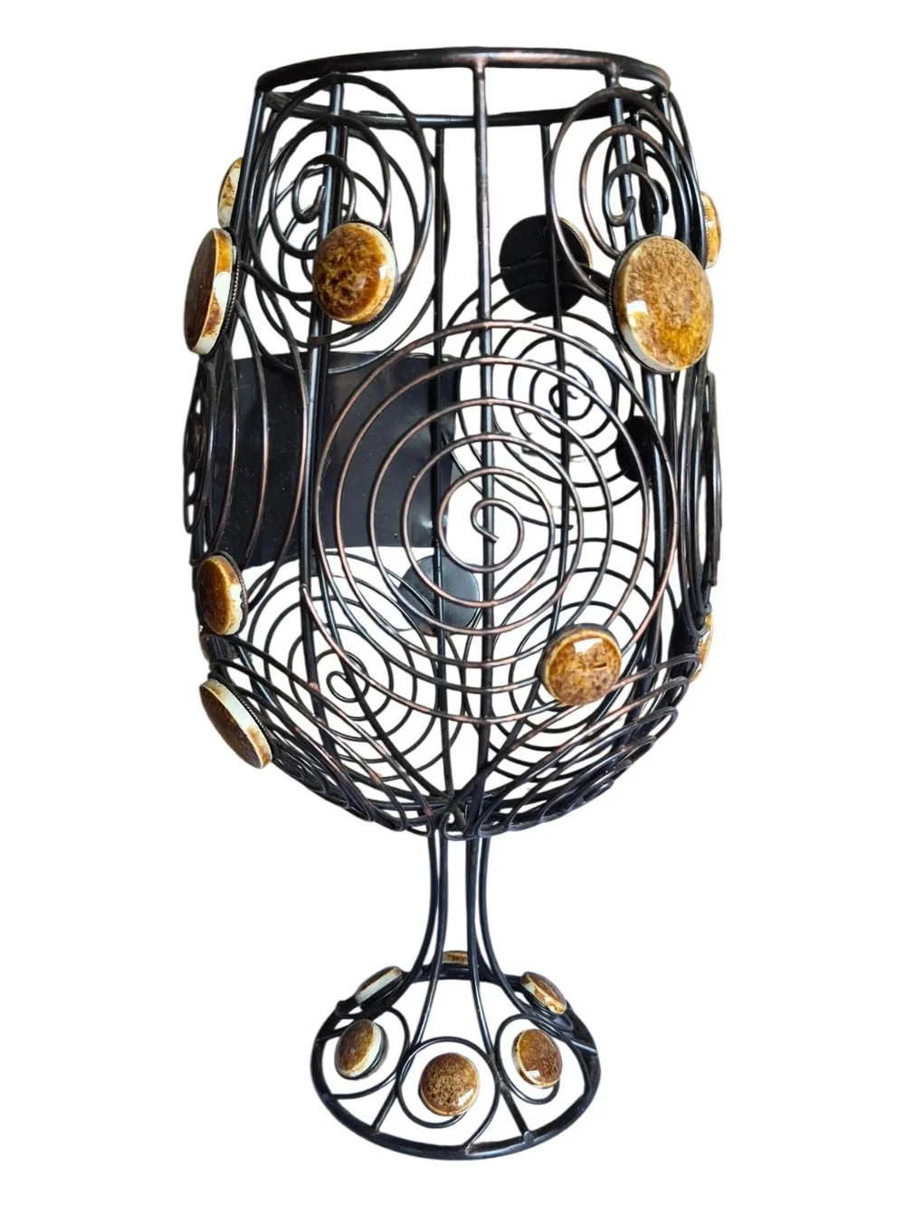 Metal Wine Glass Cork Holder Cage 12